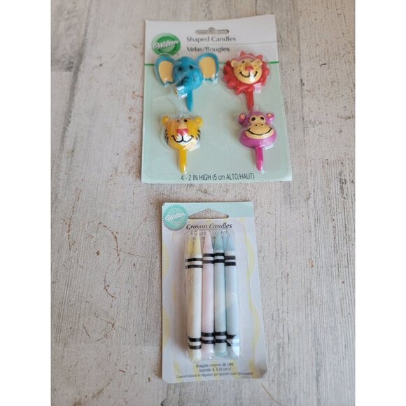 Zoo animal elephant lion crayon birthday candle set unique - Picture 1 of 6